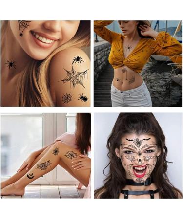 Halloween Witch face stickers Temporary Tattoos Spider Tattoos Spider Web Spider Net Tattoos - Face Shoulder Arm Back Tattoos Stickers-Halloween Costume Apparel Cosplay Accessories Party Favor Supplies - Buy Online on GoSupps.com