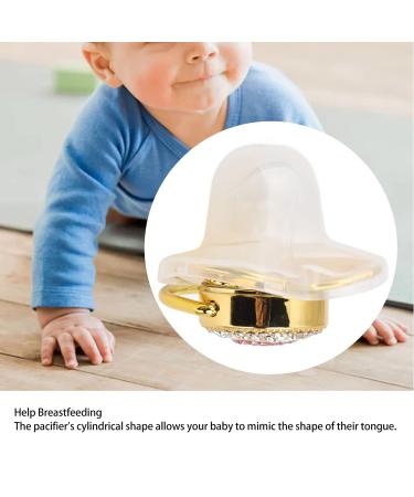 Heart Shape Baby Pacifier with Shiny Rhinestones | Soft & Light for Newborn Girls (Gold) - International Shipping Available - Buy Online on GoSupps.com