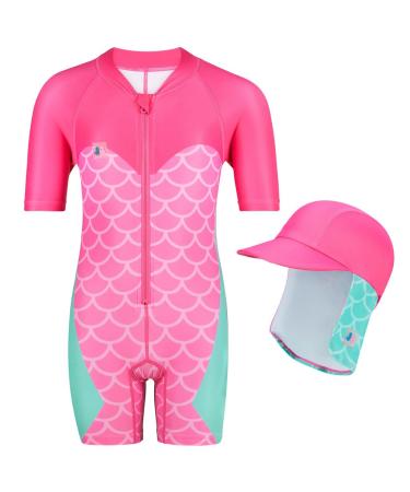 Juicy Bumbles Baby Swimsuit - One Piece Baby Swimming Costume - Short Sleeve Toddler Swimming Costume - Baby Girl Swimsuit - Baby Boy Swimsuit - Girls and Boys Swimming Costume (6 Months - 5 Years) 3-4 Years Mermaid