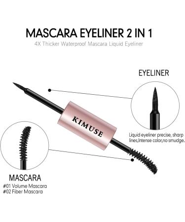 Yeeda Mascara And Eye Liner In One Piece Mascara And Eyeliner With Ultra Fine Brush Head Long Lasting Natural Eye Looking Mascara & Liquid Eyeliner 2 In 1 For Travel Microblading - Buy Online on GoSupps.com