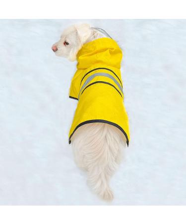 Dog Raincoat Waterproof Reflective Slicker - Medium Yellow - For Small Medium Large Dogs - Buy Online on GoSupps.com