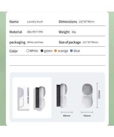 Two-Sided Laundry Stain Remover Brush | Soft Bristle for Wool Cashmere Delicate Fabrics | Easy Grip Cleaning Brush - Blue - Buy Online on GoSupps.com