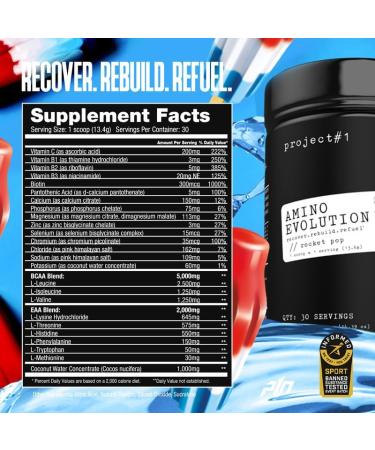 AminoEVolution Muscle Support & Recovery BCAAs EAAs & Electrolytes Keto Friendly Pre & Post Workout Powder RocketPop Flavor 30 Servings Worldwide Shipping - Buy Online on GoSupps.com