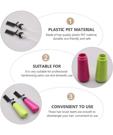 Lurrose 3pcs 130ml Hair Dye Bottle Root Comb Applicator Bottle Hair Coloring Dyeing Dispensing Bottle Container for Home Shop Scalp Treatment Perming Tools (Random Color) - Buy Online on GoSupps.com