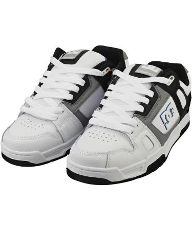 DC Shoes Men's Stag Sneaker 44 EU - White Grey Blue | Stylish & Comfortable - Shop Internationally - Buy Online on GoSupps.com