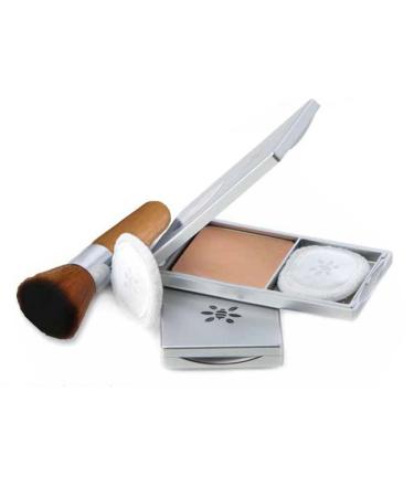 Honeybee Gardens Refillable Foundation Powder Compact with Puff - Natural Makeup for Flawless Skin - Buy Online on GoSupps.com