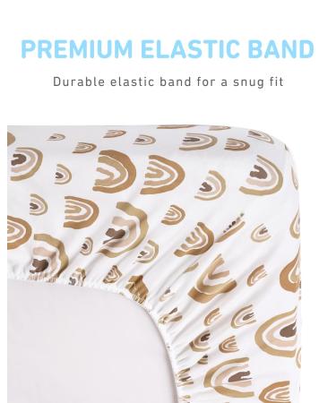 Babebay Bassinet Sheet 2 Pack - Jersey Knit Cotton for Natural Comfort - Fitted for Oval, Hourglass and Rectangular Mattress - Rainbow and Sun - Soft and Safe for Baby Boy and Girl - Buy Online on GoSupps.com