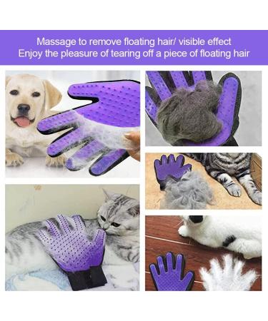 Cat Gloves & Brushes for Feline Care | Silicone Washing Glove for Cats & Dogs - Purple & Violet - Buy Online on GoSupps.com