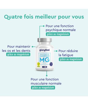 High Dose Magnesium Bisglycinate - For Muscle Bone and Electrolyte Balance Maximum Bioavailability - 120 Capsules Magnesium Glycinate No Additives - Vegan & Lab Tested - Buy Online on GoSupps.com