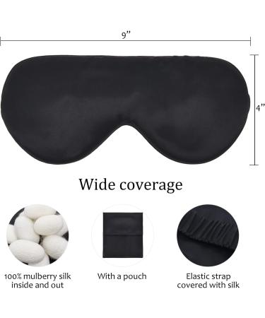 Seciiwod Silk Sleep Mask - 100% Mulberry Silk, Light Proof & Skin-Friendly (Black) - Buy Online on GoSupps.com