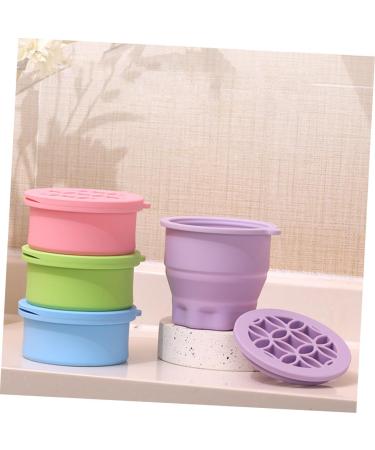 Angoily Folding Makeup Brush Cleaning Cup Make up Brush Cleaner Makeup Brush Cleaning Mat Silicone Makeup Brush Holder Makeup Brush Cleaning Pad Scrubber Silica Gel Scrub Cup Sponge Purple - Buy Online on GoSupps.com