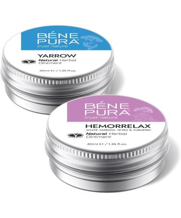 BenePura Hemorrhoids Ointments - Natural Hemorrhoids Cream and Piles Cream - Soothes Burning Itching and Discomfort - Haemorrhoids Cream - Hemmoroids Ointment - 2 x 40 ml