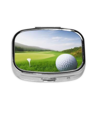 Golf Sport Printed Square Pill Box Portable Travelling Pill Box Medicine Organiser