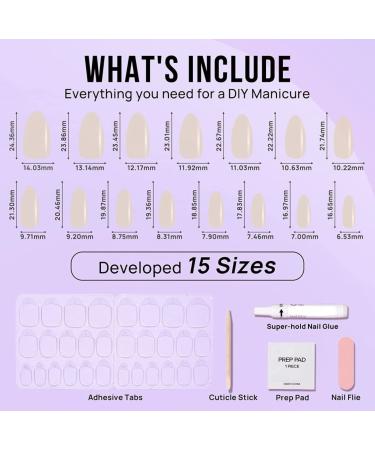 Glazed Donut Chrome Hailey Bieber Trend Press On Nails | Handmade Almond Shape 30-Piece Nail Kit - Buy Online on GoSupps.com