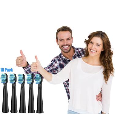Fairywill Electric Toothbrush Heads - Compatible Replacement Brush Heads for FW Series - Black, 10 Count - Buy Online on GoSupps.com