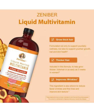 Zeniber MaayRuth Multivitamins Hair Growth| Liquid Multivitamin for Hair Growth | Biotin 10000mcg | Hair & Skin Support Supplement | Clinically Tested for Thicker Hair 15.22Fl Oz - Buy Online on GoSupps.com