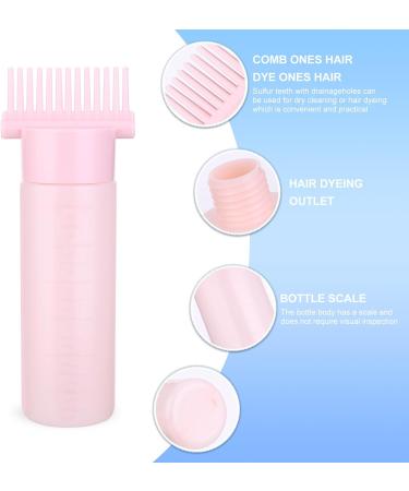 Root Comb Applicator Bottle 6oz | Hair Dye & Scalp Treatment Brush with Graduated Scale - Pink - Buy Online on GoSupps.com