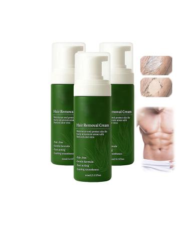 Men's hair removal cream gentle no-shave facial hair removal spray fast-acting moisturizing nourishing and non-sticky (3PCS)