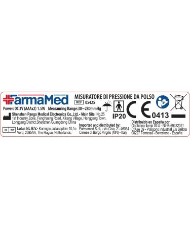Farmamed Digital Portable Wrist Blood Pressure Monitor - 180 Memory 2 Users Large LCD Includes Carrying Bag - International Shipping Available - Buy Online on GoSupps.com