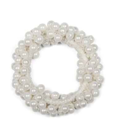 Stylbreaker Women's Pearl Hair Tie with Satin Loop - Elastic Scrunchie Braid Rubber & Satin Tape - Black & Multicolored Hair Band 04027037 for Stylish Hair Accessories - Buy Online on GoSupps.com