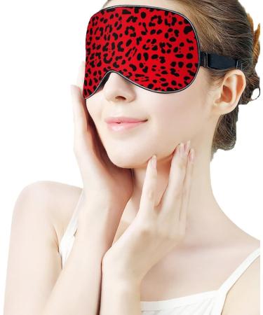 Buy Jaguar Leopard Print Sleep Mask for Women - Adjustable Eye Shades with Black Spots & Elastic Strap - Buy Online on GoSupps.com