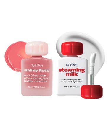 alternativestereo Lip Potion Balmy Rose No.4 Honey Coral + Steaming Milk | Soft Glow Tint & Primer Set
