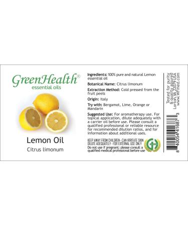 4 oz Lemon Essential Oil (100% Pure & Uncut) - GreenHealth - Buy Online on GoSupps.com