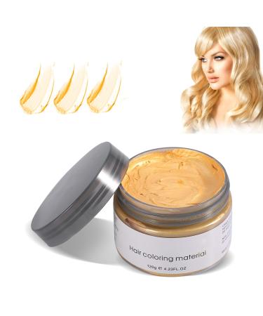 Sonew Temporary Frisur Cream Hair Color Wax Blond natural hairstyle wax for men and women hair pomades suitable for party cosplay Halloween (gold)