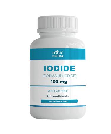 Logic Nutra Iodine (Potassium Iodide) 130 mcg with 100 Vegetable Capsules to Support The Thyroid and Maintain Healthy Cellular Metabolism