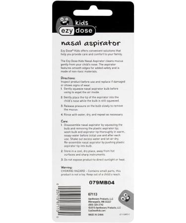 EZY DOSE Kids Nasal Aspirator | Baby & Toddler Sinus Relief | Easy to Clean | Dishwasher Safe | Blue (67113) - 1.28 oz - Buy Online on GoSupps.com
