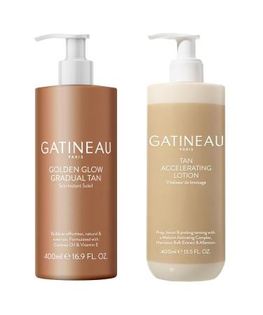 Gatineau - Total Body Glow Collection Skincare Gift Set with Tan Accelerating Lotion (400ml) & Golden Glow Gradual Tan (400ml) Tan Accelerating Lotion (400ml) + Golden Glow Gradual Tan (400ml