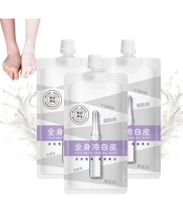 Cold White Skin All Over, Japanese Skin Whitening Body Lotion, Cold White Full Body Whitening Cream, Whitening Moisturizing Brightening Body Lotion, Whitening Body Milk For Refining Skin, 200ml (3PC)
