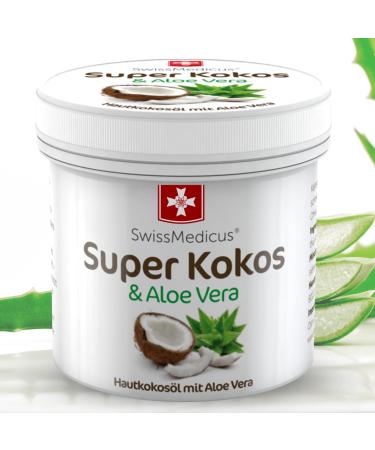 Swissmedicus natural Super Coconut & Aloe Vera Rich Cream - Gentle moisturizing skin care with pure coconut oil - Perfect for full body treatment - hair - face - lips - 150 ml 150 ml (1 Pack) - Buy Online on GoSupps.com