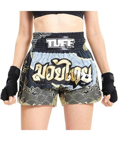 Tuff Sport Muay Thai Boxing Shorts MMA Kickboxing Workout - Medium Black TUF-MS654-BLK - Buy Online on GoSupps.com