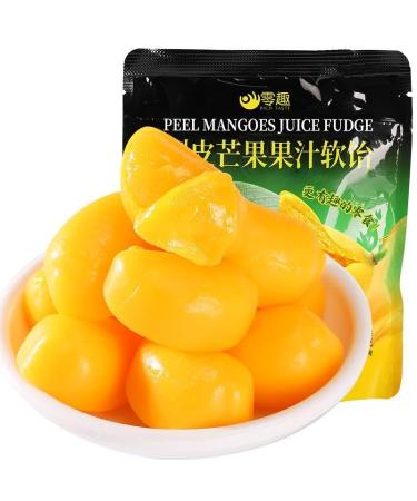 Mango Peelable Candy 76g/bag Mango Soft Candy 50% Juice Content gummy candy Fruit Juice Fudge Peeling Gummy Candy Healthy Desserts Wedding Candies Sweets Instant fruit Snacks (1bag)