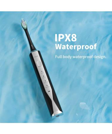 CD-02 Wireless Electric Toothbrush - Rechargeable 4 Modes Pressure Sensor 240 Days Battery Life - Black & Silver - Buy Online on GoSupps.com