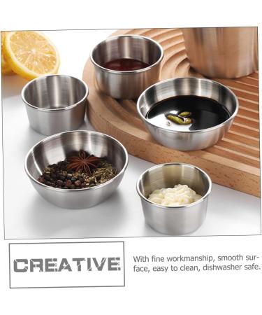 ABOOFAN 4pcs Sauce Plate Dip Cups Multi-Function Sauce Container Condiments Dishes Seasoning Dish Cup French Fries Ketchup Cups Practical Dipping Bowls Stainless Steel Mold Mini 5.8X4.5X3.3CM Silver - Buy Online on GoSupps.com