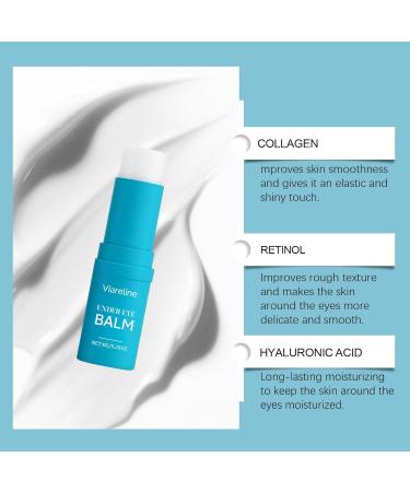 Viareline Refreshing Eye Cream Stick Gentle Care and Comfortable Skin Around the Eyes Hydrating and Brightening Eye Massage Stick - Buy Online on GoSupps.com