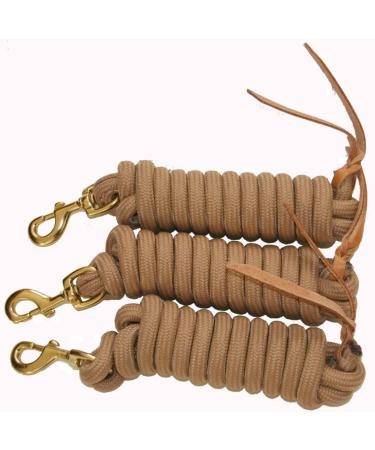 Set of 3 Green 9-Foot Nylon Lead Ropes with Leather Popper - Buy Online on GoSupps.com