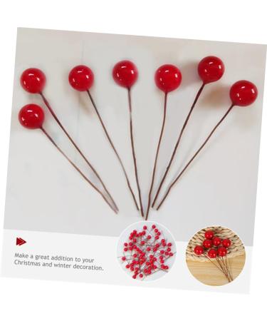 HOMSFOU 600 Pcs Artificial Berries Holly Berries Branch Artificial Red Berry Stem Artificial Holly Berries Round Ball Christmas Decor Christmas Tree Decorations Wreath Foam Cherry - Buy Online on GoSupps.com