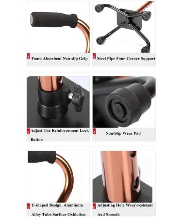 Four-Legged Walking Stick Elderly Medical Crutch with Walking Stick Lightweight Multifunctional Adjustable Aluminum Alloy Walking Aid Wisdom - Buy Online on GoSupps.com