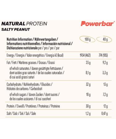 Powerbar Natural Protein Vegan Bar - Salty Peanut Crunch 18x40g | Palm Oil Free Natural Ingredients International Shipping - Buy Online on GoSupps.com