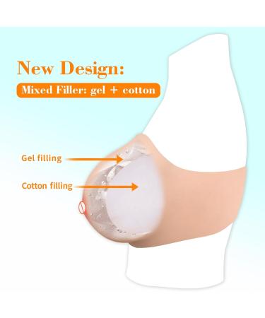 Icever Silicone Breast Shapes 2.0 - Realistic H Cup Prostheses for Mastectomy & Crossdressers | Light Ivory White Size XL - Buy Online on GoSupps.com