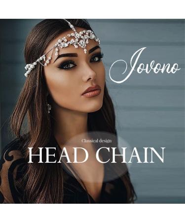 Jovono Gold Leaf Head Chain with Tassel - Boho Hair Accessories for Women and Girls - Buy Online on GoSupps.com
