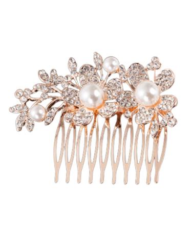 TOVINANNA Bridal Hair Accessory Crystal Hair Comb Bridal Hair Comb Flower Hair Comb Bridal Headdress Hair Comb for Bride