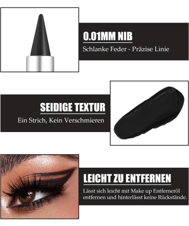  Thalixiry Waterproof Eyeliner - Matte Black Kohl Pencil - Quick-drying and smudge-proof - For a perfect line - Long-lasting pigmented everyday eye makeup - Buy Online on GoSupps.com