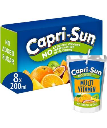 Capri Sun Fruit Juice Drink Bundle 24x200ml No Added Sugar Orange Blackcurrant & Apple Multi Vitamin Juice Fuit Juice Drink With Sweetener And Vitamins Boxed Treatz - Buy Online on GoSupps.com
