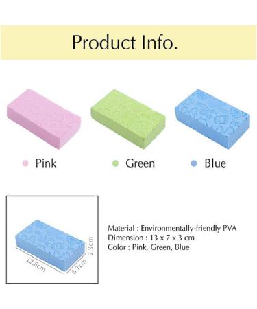 TIFALEX Super Soft Exfoliating Sponge Shower Brush Set - Green (3 Pieces) - Buy Online on GoSupps.com