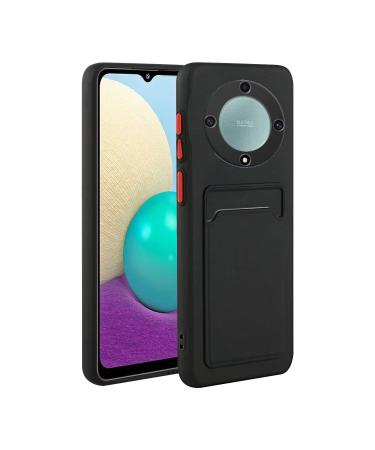 Tivenfezk Nadoli Silicone case for Honor Magic 5 Lite 5G Ultra thin shockproof scratch -resistant wallet soft TPU protective cover Mobile phone case with credit card holder Honor magic 5 Lite 5G black