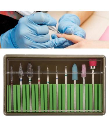 Nail Drill Bit Set with Materials with Perfect Effect Nail Drill Bits for Beauty Salon Shop Manicure Shop (ZeoopTmXHMMXES-11)